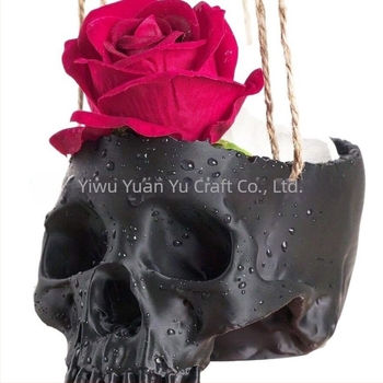 Decor craniu din rășină pentru Halloween — prop pentru casă bântuită/bar, cu funcție de depozitare
