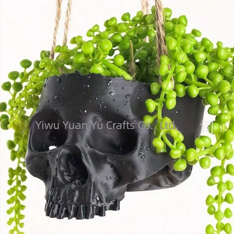 Decor craniu din rășină pentru Halloween — prop pentru casă bântuită/bar, cu funcție de depozitare