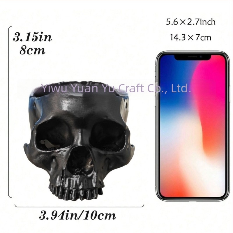 Decor craniu din rășină pentru Halloween — prop pentru casă bântuită/bar, cu funcție de depozitare