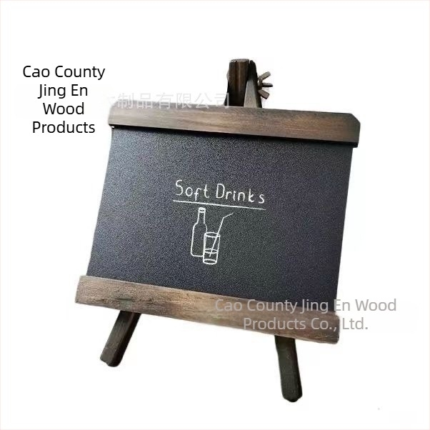 Jingen Wood Products – Tabla neagră din lemn, o singură față, pentru bar, cadru din lemn și panou din lemn, stil Nordic retro, pictură manuală
