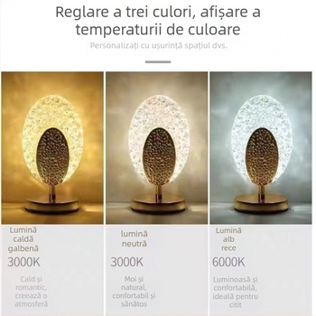 Lampă de masă cu iluminare de noapte LED și lumină ambientală, model AL7552, 36V maxim, stil modern minimalist