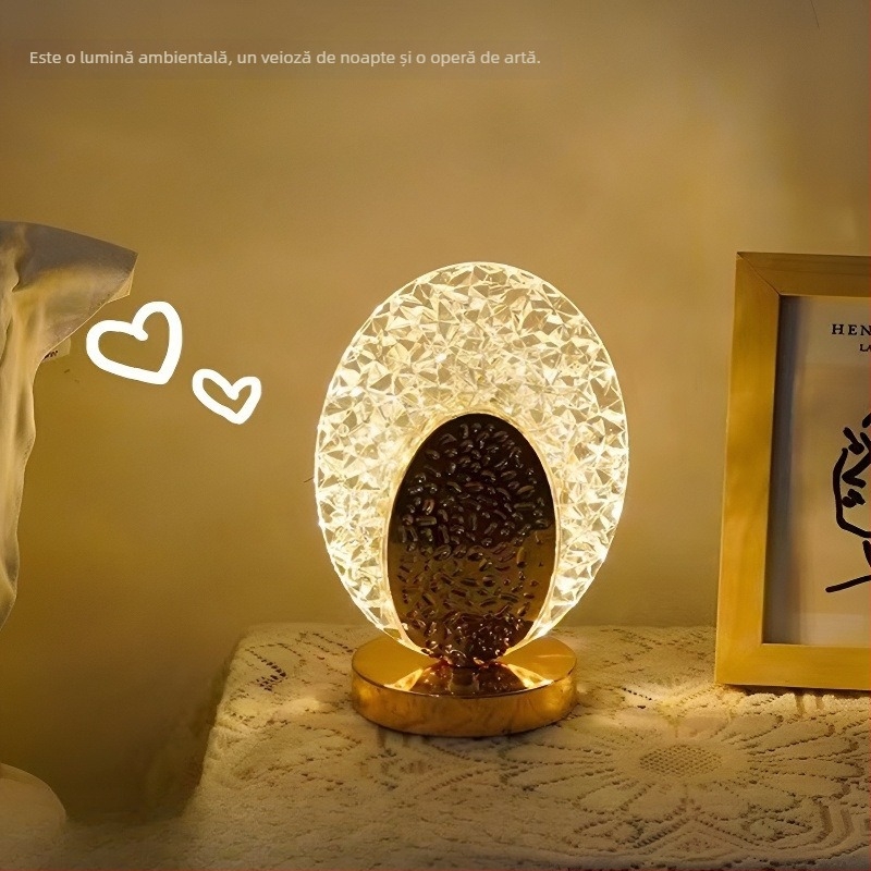 Lampă de masă cu iluminare de noapte LED și lumină ambientală, model AL7552, 36V maxim, stil modern minimalist