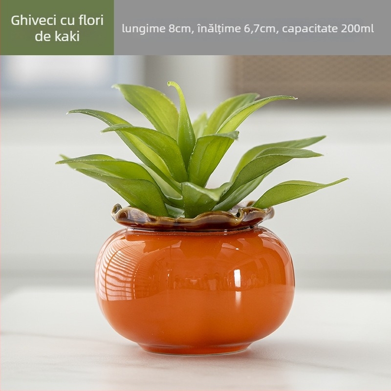 Vază ceramică pentru hidroponie, decor de birou interior, stil chinezesc, capacitate 200 ml