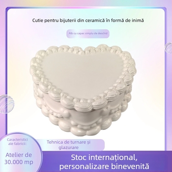 Qh Cutie de bijuterii din porțelan, vas — Simplitate modernă, pentru inele, coliere și cercei