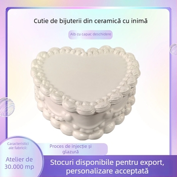 Cutie de bijuterii din porțelan, stil nordic, pentru inele, coliere și cercei – depozitare elegantă și decor pentru casă