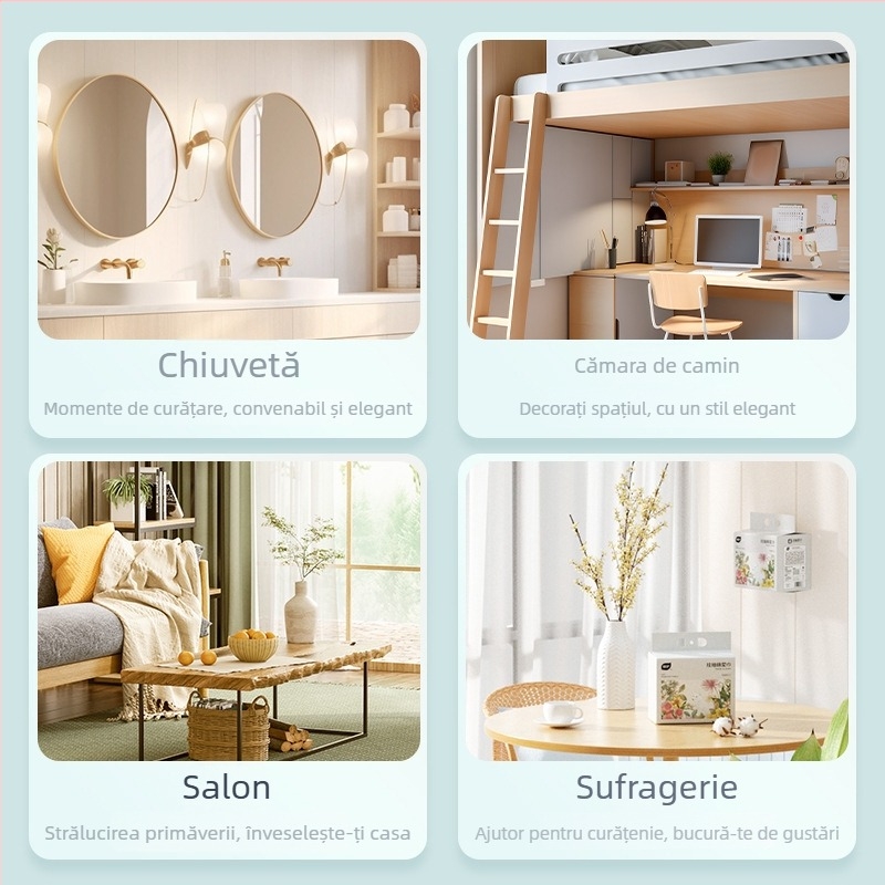 Prosoape de față de unică folosință Plant Protection, 100 foi, 6 pachete; 70% viscoză + 30% poliester; cod de fabricație 8474372; standard GB15979