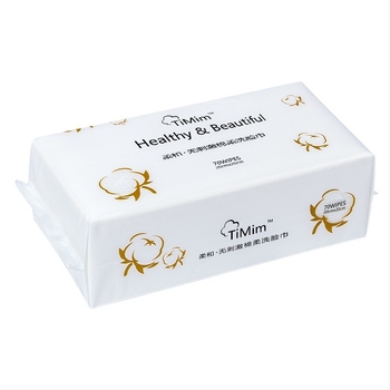 Timim Prosop de față din bumbac, de unică folosință, netesut, demachiant umed/uscat, 70 bucăți pe pachet