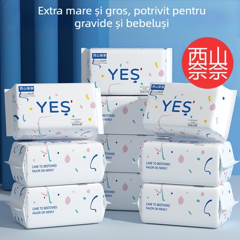 Prosop de față de unică folosință, îngroșat și foarte moale, pentru utilizare umedă sau uscată, din bumbac pentru bebeluți