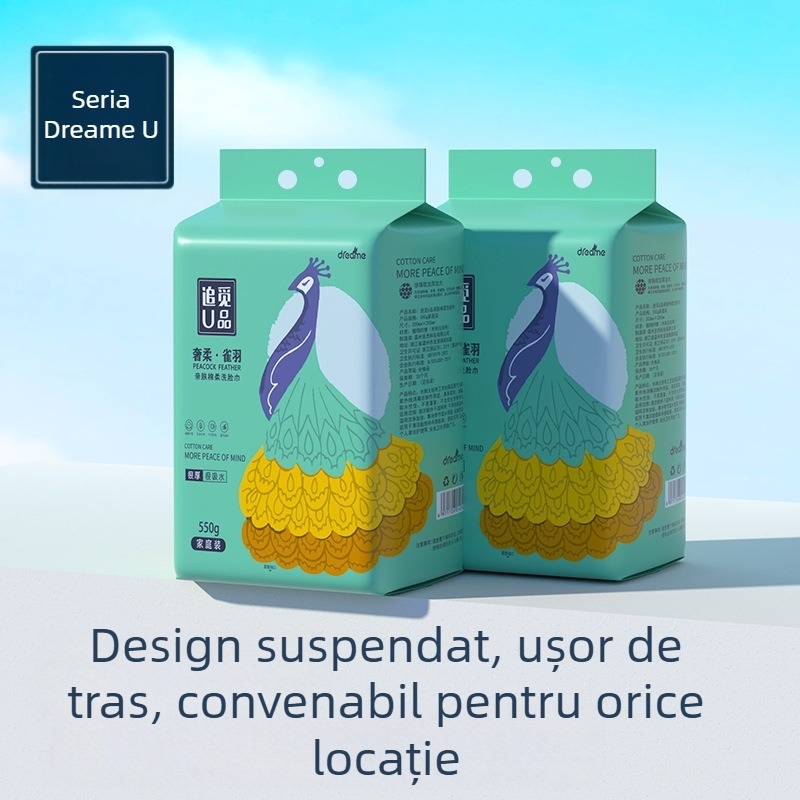 Prosop de față de unică folosință cu design de agățare — fibre vegetale naturale, grosime suplimentară, demachiant, procesare personalizabilă, fabricație: Altul