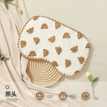 Prosop‑pernă pentru bebeluși, din 100% bumbac, imprimat logo, procesare personalizabilă, distribuție pentru o singură bucată acceptată