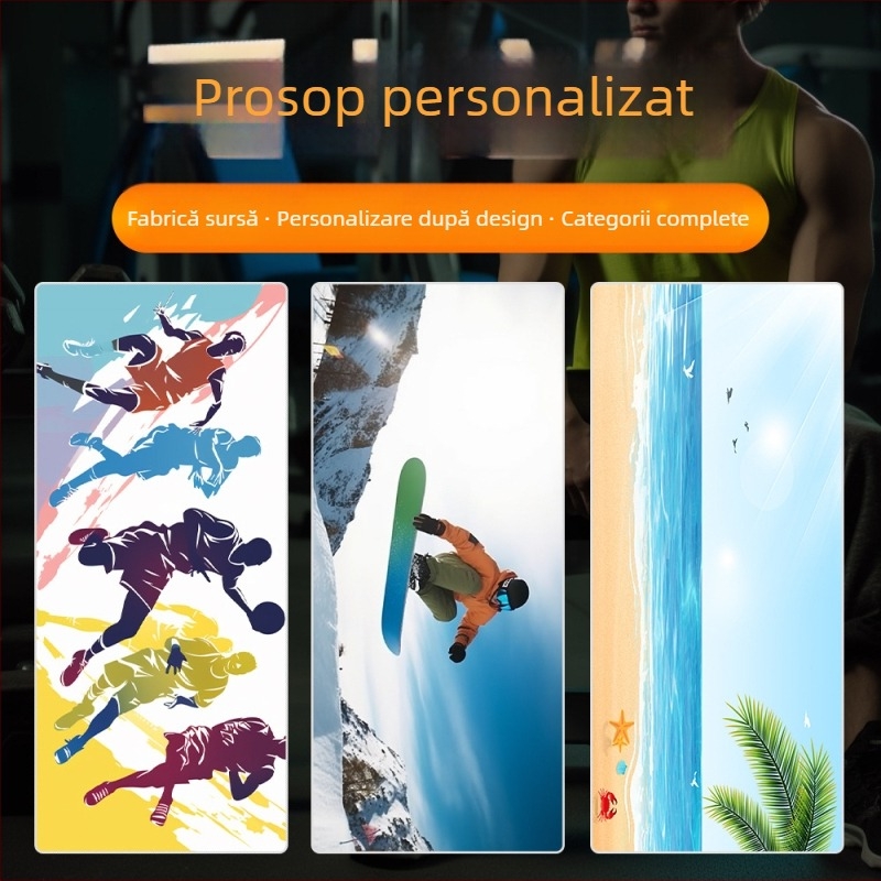 Prosop de sport din microfibră cu efect de răcire la umezeală, logo personalizabil, uscare rapidă, gsm 200–400