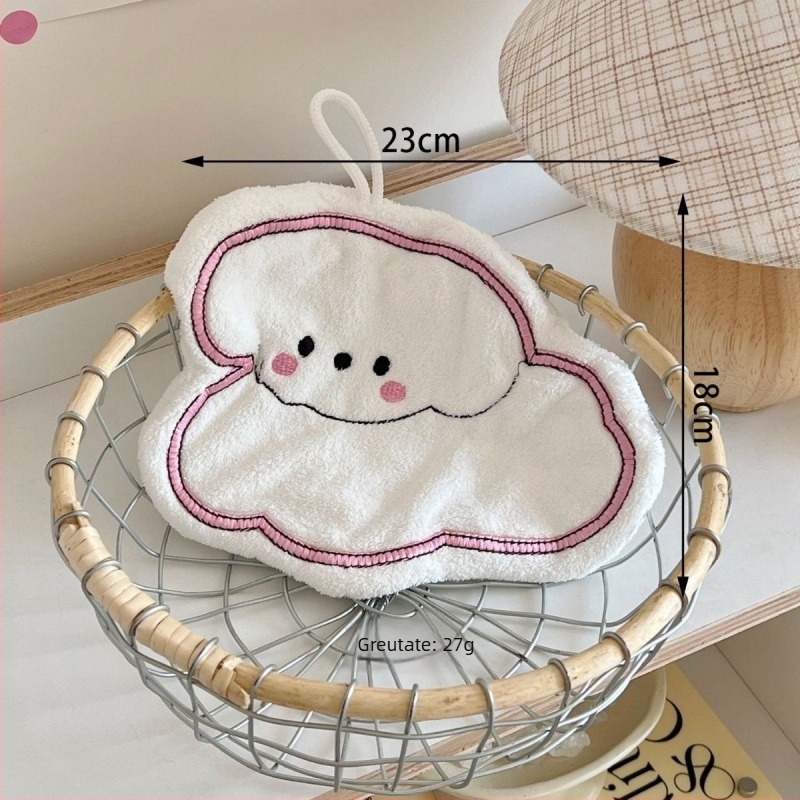 Prosop de mână de atârnat - Design drăguț cu câine desen animat, absorbant, bumbac 100%, 150D, sub 30 g, Chef Lele