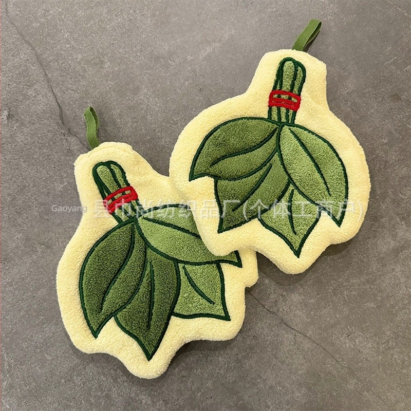 Prosop de mână cu motif frunză de grapefruit, fleece coral, fir 150D, greutate 30–50 g, personalizare prin cusătură și imprimare