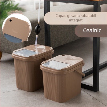 Galeată pătrată din plastic pentru resturi de ceai, cu sită – accesorii pentru ceai, uz casnic
