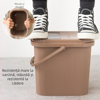 Galeată pătrată din plastic pentru resturi de ceai, cu sită – accesorii pentru ceai, uz casnic