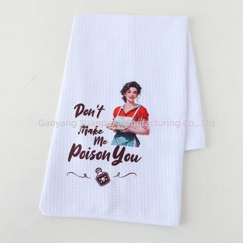 Prosop de bucătărie din microfibră, 400 GSM, imprimare personalizabilă, țesătură waffle cu model ananas