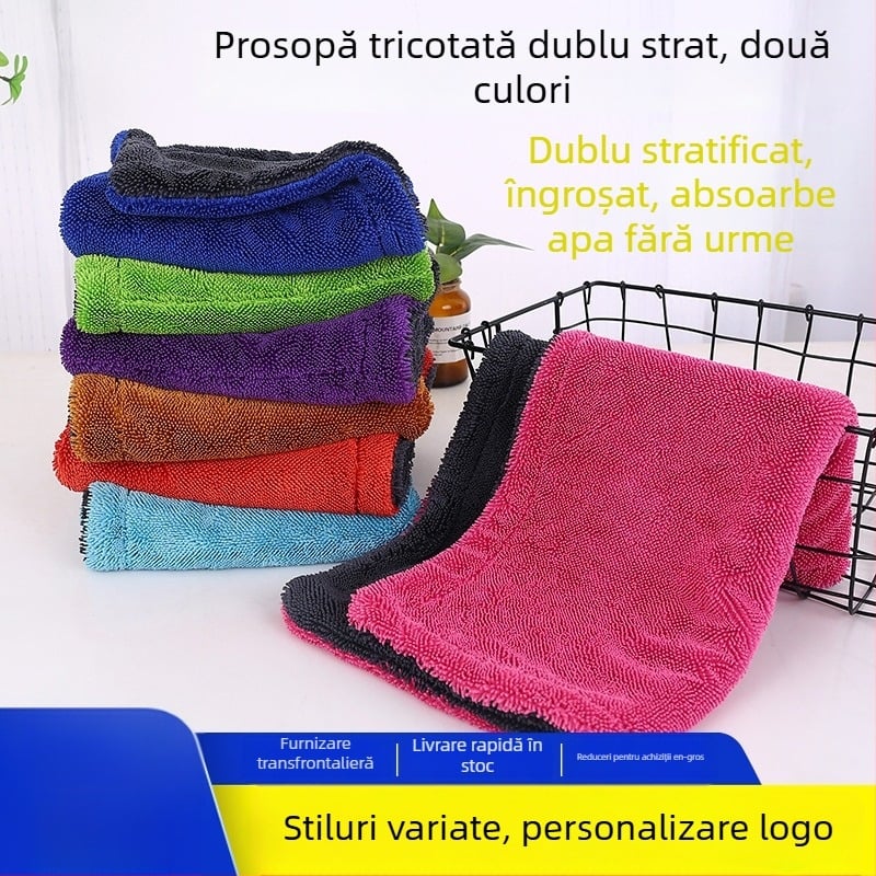Prosop din microfibră pentru mașină – multifuncțional, absoarbe apa și îndepărtează petele, 1200 g, personalizabil cu logo.
