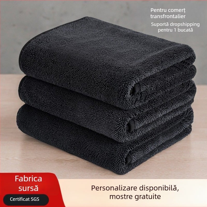 Prosop de curățare pentru mașină – dublu față, gros, din microfibră ultra fină, absorbant, personalizabil cu logo imprimat, cusut, multifuncțional (96/144/324 g)