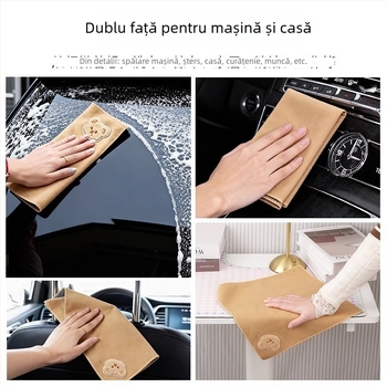 Cârpă de curățare auto din microfibră, textură velur, absorbție mare, fără scame, rezistentă la ulei și degresare