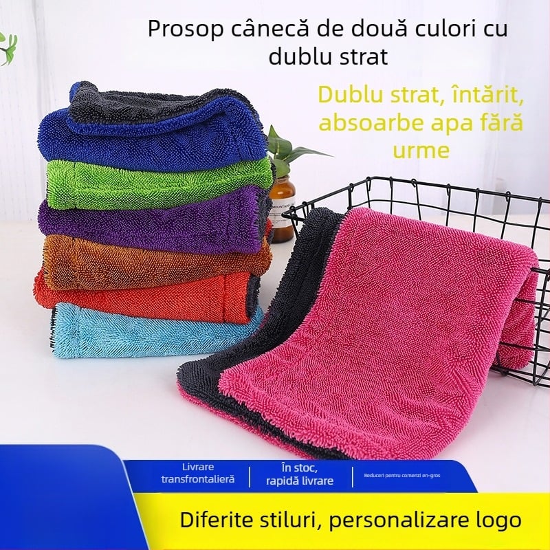 Prosop auto din microfibră, țesătură torsadată dublu fațetată, absorbant la apă și eliminare a petelor, 1200 g, Hengxiang, multifuncțional
