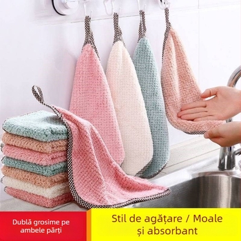 Cârpă de bucătărie din nylon, groasă, fără scame, absorbantă, pentru ștergerea meselor și a mâinilor