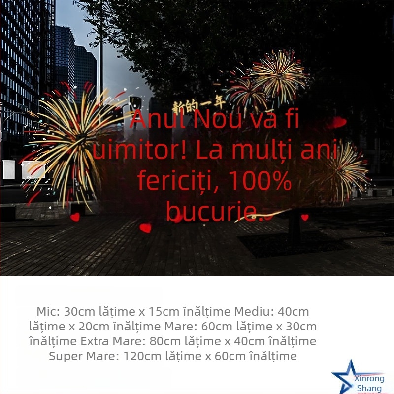 Autocolant autoadeziv pentru geam din PET, stil Chinezesc, model festival de nuntă, pentru living, 1 bucată