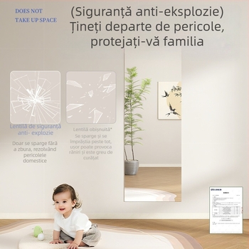 Film oglindă din PET autocolant pentru dormitor – 1 bucată, stil simplu, decorare