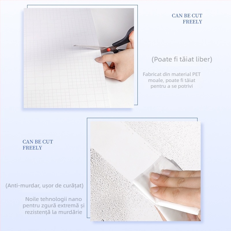 Film oglindă din PET autocolant pentru dormitor – 1 bucată, stil simplu, decorare