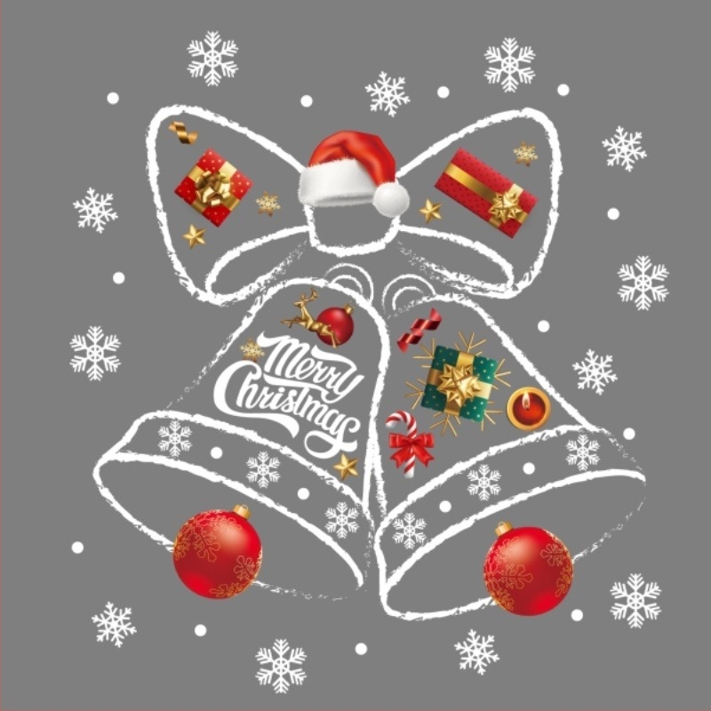 Autocolant PVC ful de zăpadă de Crăciun – stil desen animat, adeziv electrostatic, 1 bucată