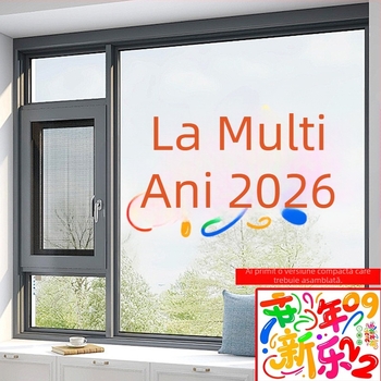 Autocolant ușii din sticlă de Anul Nou – autoadeziv, 1 bucată, pentru living, intrare sau magazin