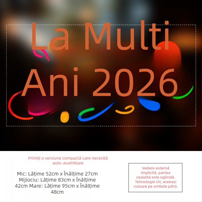 Autocolant ușii din sticlă de Anul Nou – autoadeziv, 1 bucată, pentru living, intrare sau magazin