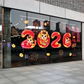 Decaluri pentru ferestre cu Anul Calului – electrostatice, PVC, stil modern minimalist, potrivite pentru living și spații comerciale