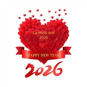 Sticker pentru ușă de sticlă pentru decor de Anul Nou 2026, Anul Calului, motiv inimă, PVC material, adeziv electrostatic, model festiv, stil modern minimalist; potrivit pentru living, dormitor, birou, intrare.