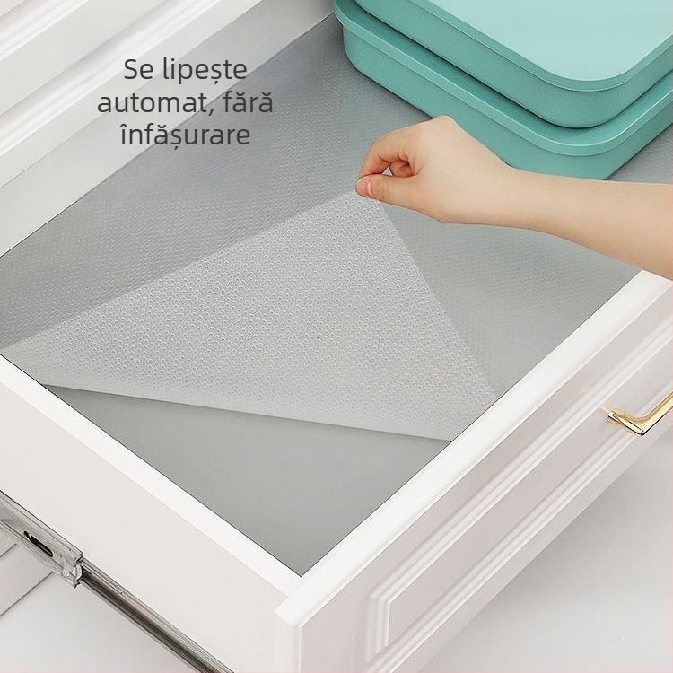 Liner pentru sertarul garderobei – strat EVA impermeabil, protecție împotriva umezelii, mucegăirii, murdăriei și prafului, PE ca material principal, design modern minimalist