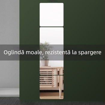 Oglindă de machiaj din acril, montaj pe perete cu bandă adezivă, oglindă de dressing, cu claritate înaltă pentru haine și garderobă