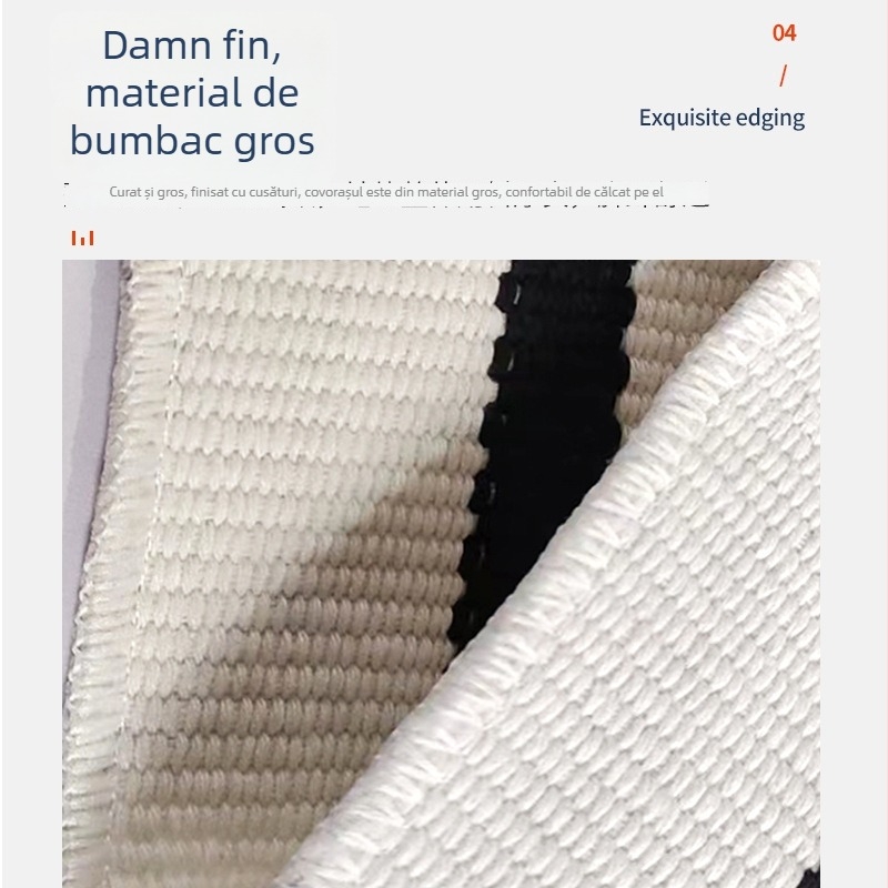 Covor de verandă cu dungi, lavabil la mașină, țesut poliester-cotton, anti-derapant și rezistent la murdărie, pentru interior și exterior