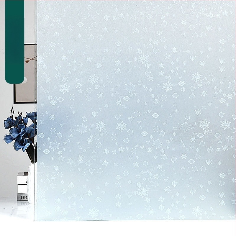 Folie de ferestre din PVC, autoadezivă, mată cu model plante, stil simplu și modern, 1 bucată