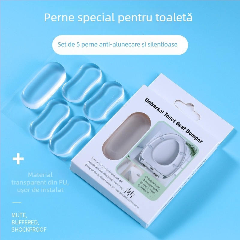Accesoriu pentru capacul de toaletă PU – pernă autoadezivă, serie universală, stil modern simplu, baie