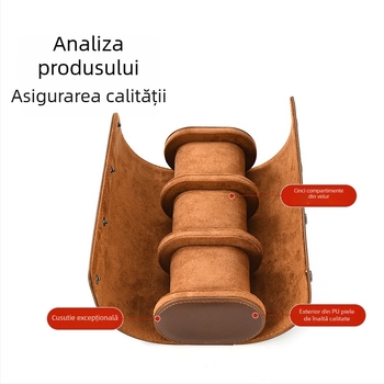 Set cutie pentru ceasuri din piele (3 buc.) – impermeabil, piele PU, închidere cu buton, cusătură