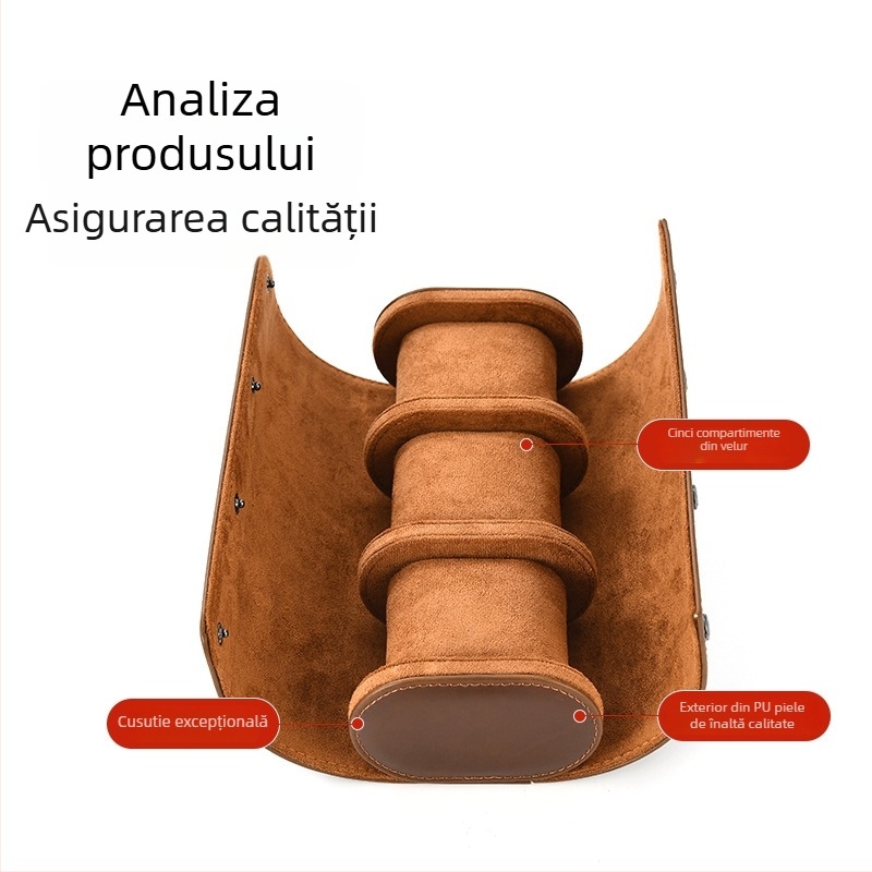 Set cutie pentru ceasuri din piele (3 buc.) – impermeabil, piele PU, închidere cu buton, cusătură