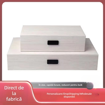Cutie de bijuterii din piele — Design modern simplu, Carcasă solidă, Model uniform, Depozitare pe birou
