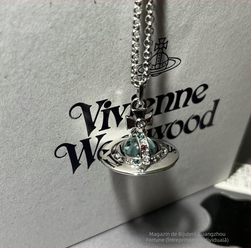 Colier din argint 925 cu pandantiv Saturn 3D, lanț șarpe, unisex, design cu mai multe straturi