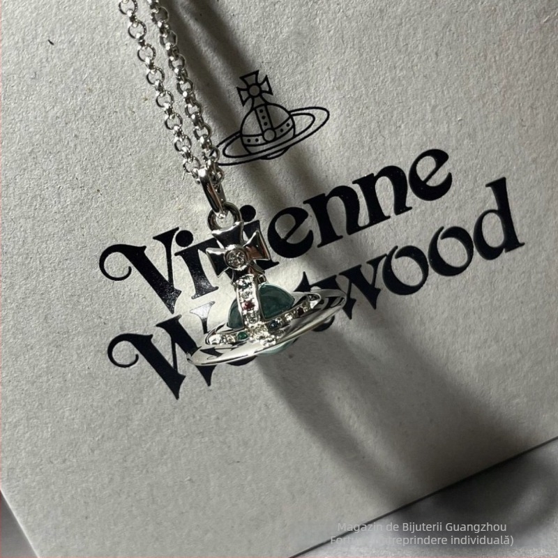 Colier din argint 925 cu pandantiv Saturn 3D, lanț șarpe, unisex, design cu mai multe straturi