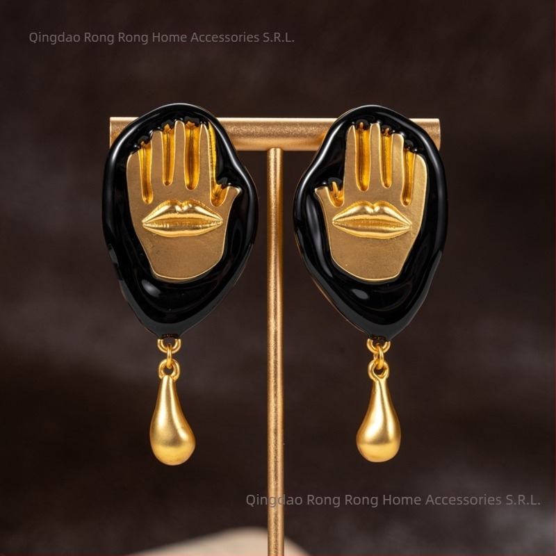 Cercei picătură din aliaj, finisaj electroplacate, stil vintage-literar, pentru femei