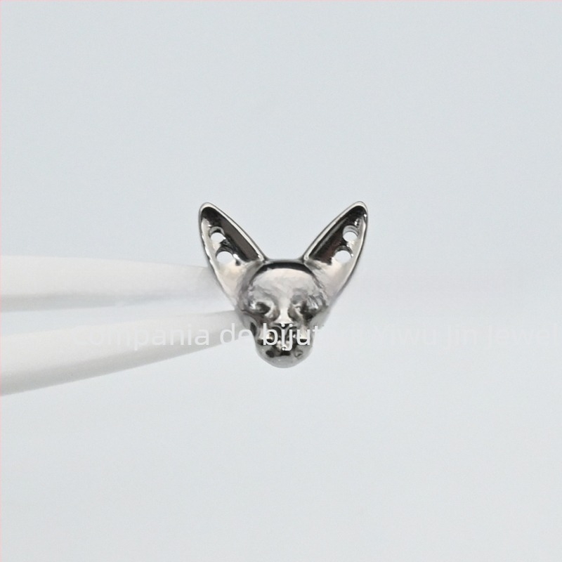 Cercei de buze stud – aliaj de titan, design Sphynx, motiv cap de pisică, micro-setare, unisex punk
