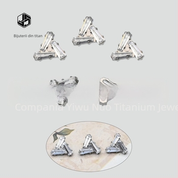 Cercei pentru buze, formă geometrică, aliaj titan ASTM F-136, micro-setare, stil feminin