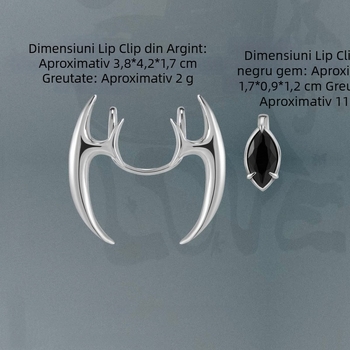 Set clipuri pentru buze cu pietre prețioase, 2 piese, cupru, electroplacare, stil geometric unisex