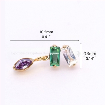 Cercei nazal din aliaj de titan – formă coroană, placare electroplatină, stil unisex natural