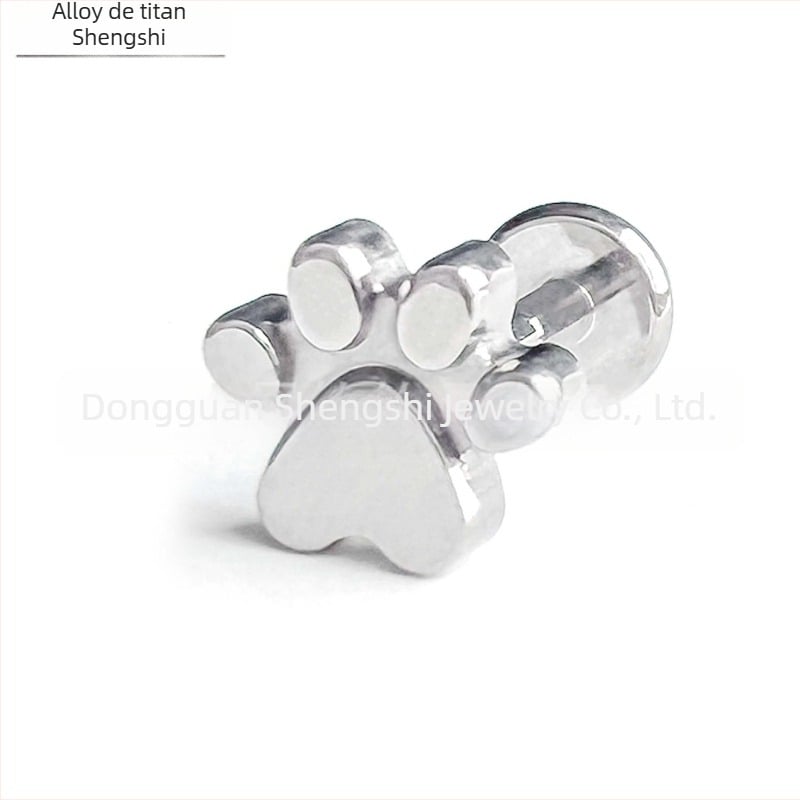 Unghii de buze în formă de gheară de pisică, titan G23 lustruit, formă geometrică, unisex, stil natural