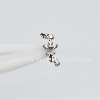 Cercei din aliaj de titan implant-grade, în formă de floare, cu prelucrare diamant, cu un cap unic